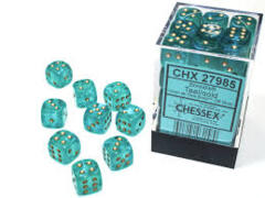 36d6 12mm Dice Borealis Teal/Gold Luminary - CHX27985